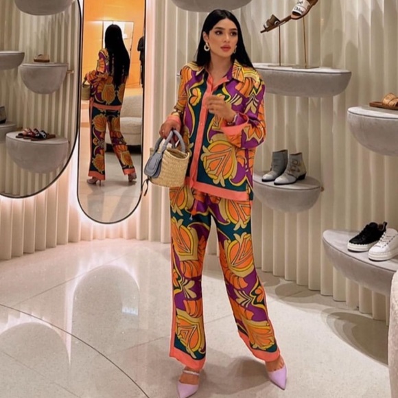 NWT Zara Pajama Style Printed Pants - Picture 12 of 14